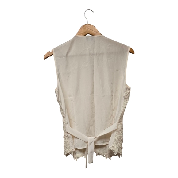 ​Vintage San André 1993 Cream Lace Sleeveless Vest | V-Neck | Size 12 | Cottage - Picture 9 of 9
